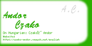 andor czako business card